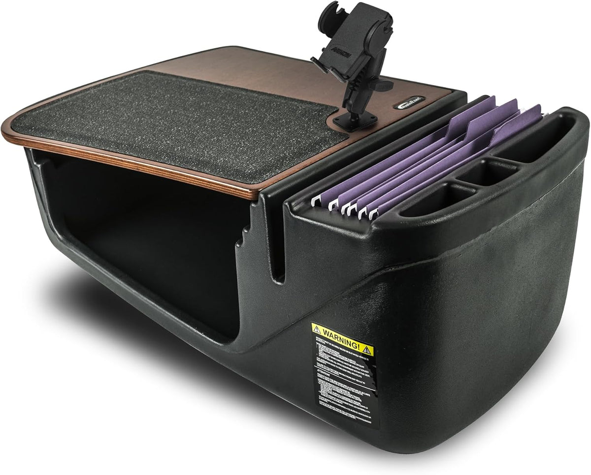 AutoExec AE-GMEF-PM-21M Efficiency GripMaster Car Desk for Your Vehicle Workstation and Mobile Office, Mahogany with Phone Mount