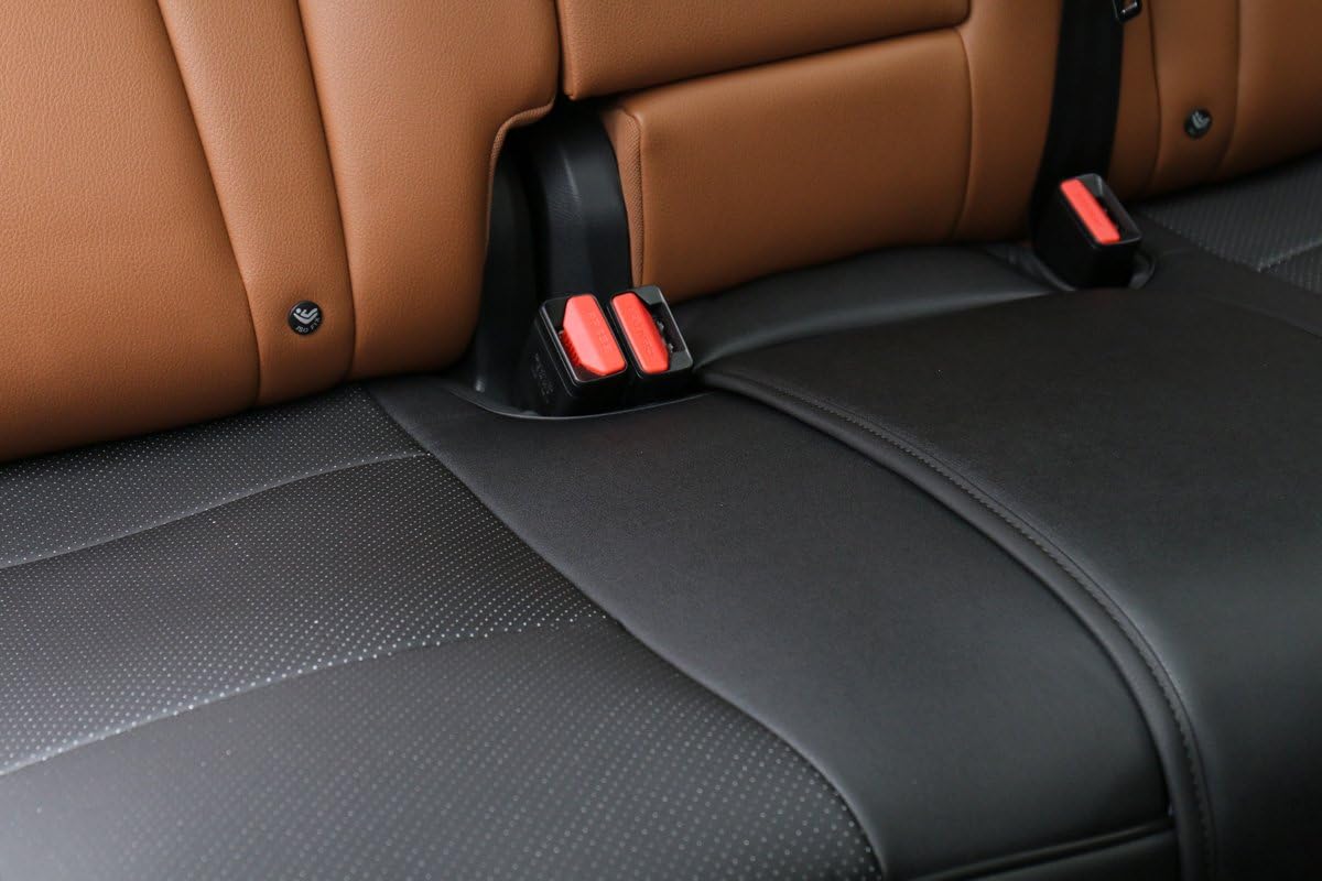 1 Pack PU Leather Car Rear Bench Seat Cover (Adjustable Length (49-55'') Back Seat Cover Car Seat Protector Rear Bottom Seat Cover Fits 90% of Car - Seat Bottom Only (Black - Rear seat)