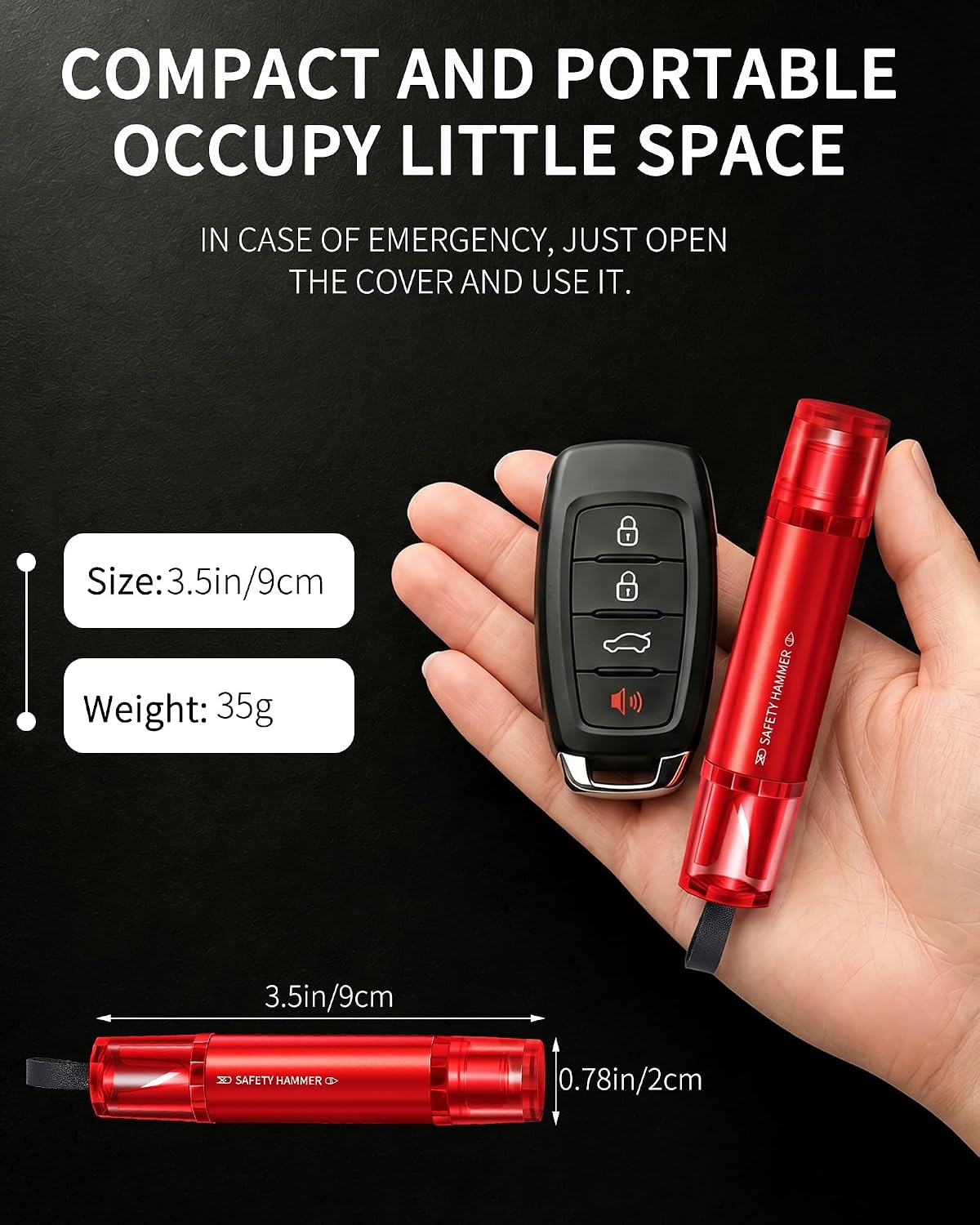 Spring Loaded Window Punch, Glass Breaker and Seatbelt Cutter, 4Pcs