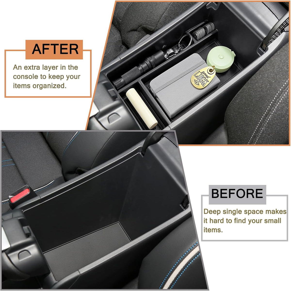 Center Console Organizer Tray for Honda HRV 2023-2027 Accessories, Black