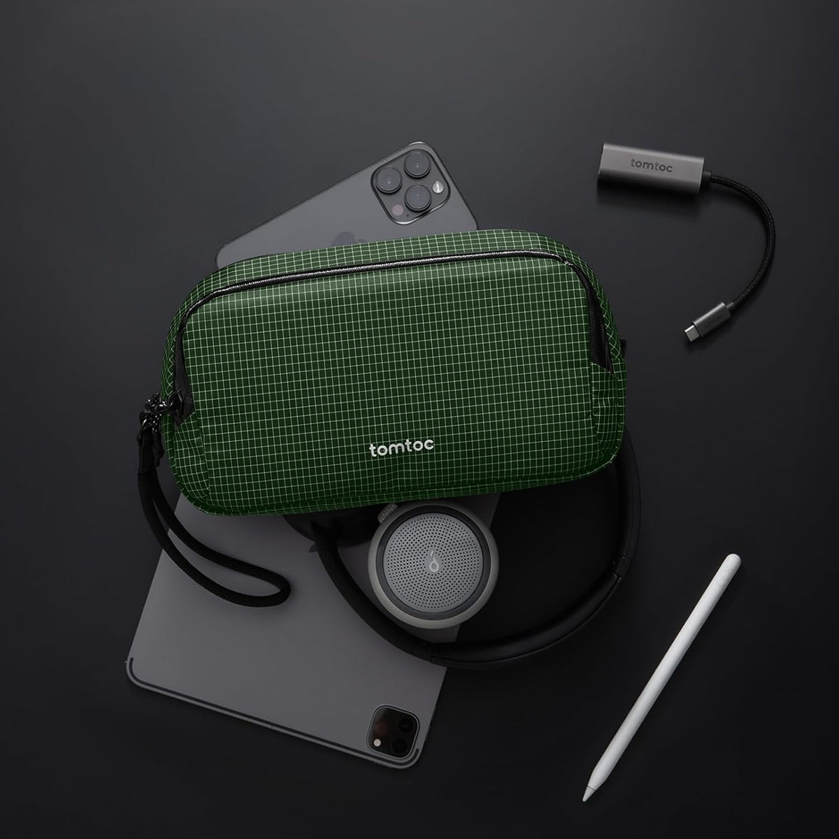 tomtoc Electronic Organizer Travel Case Performance, Dual Compartment Bag