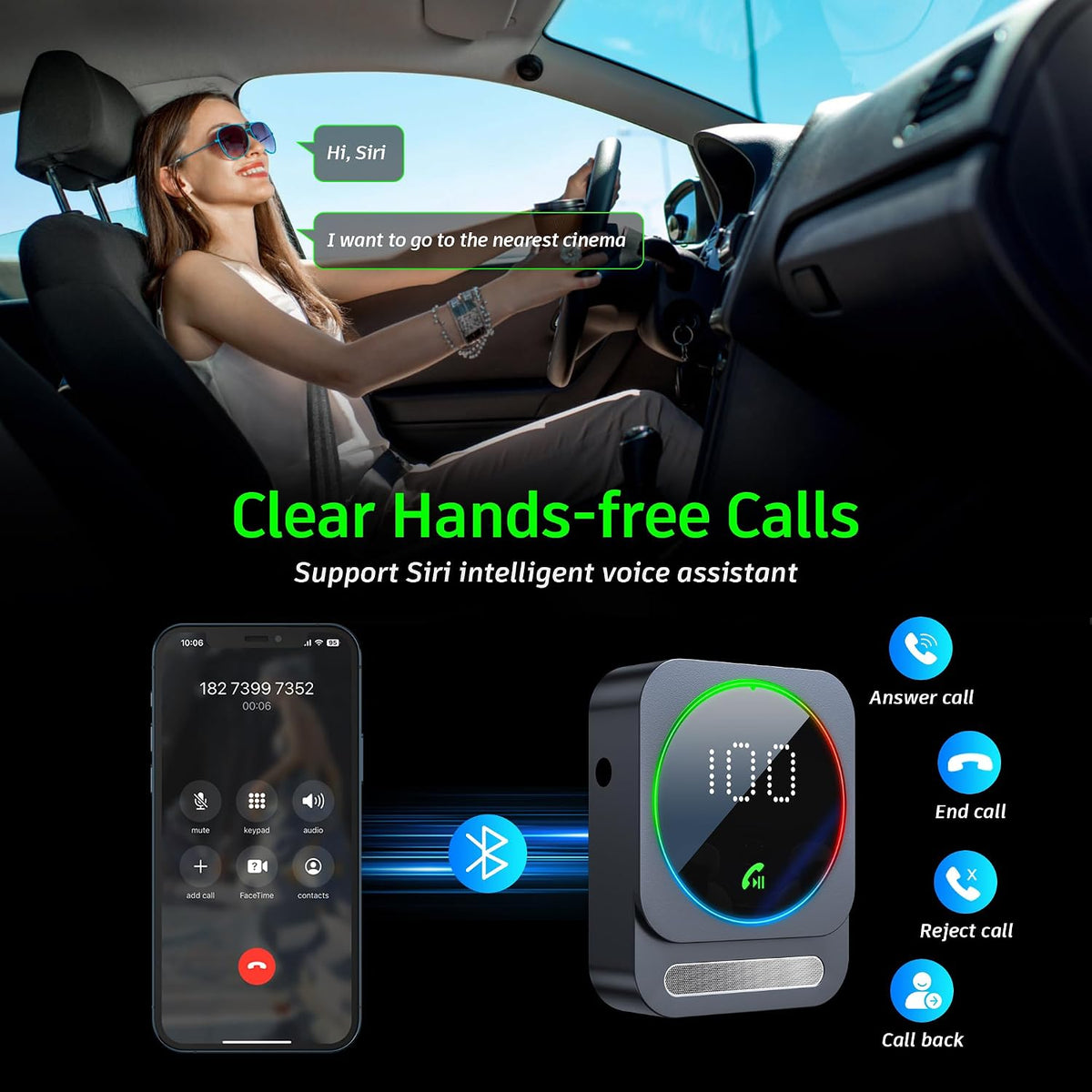 Bluetooth Aux Adapter, SONRU Bluetooth 5.3 Receiver for Car, Wireless Audio Receiver for Car/Home Stereo/Wired Headphones/Speaker, Dual AUX Outputs, RCA AUX 3.5mm