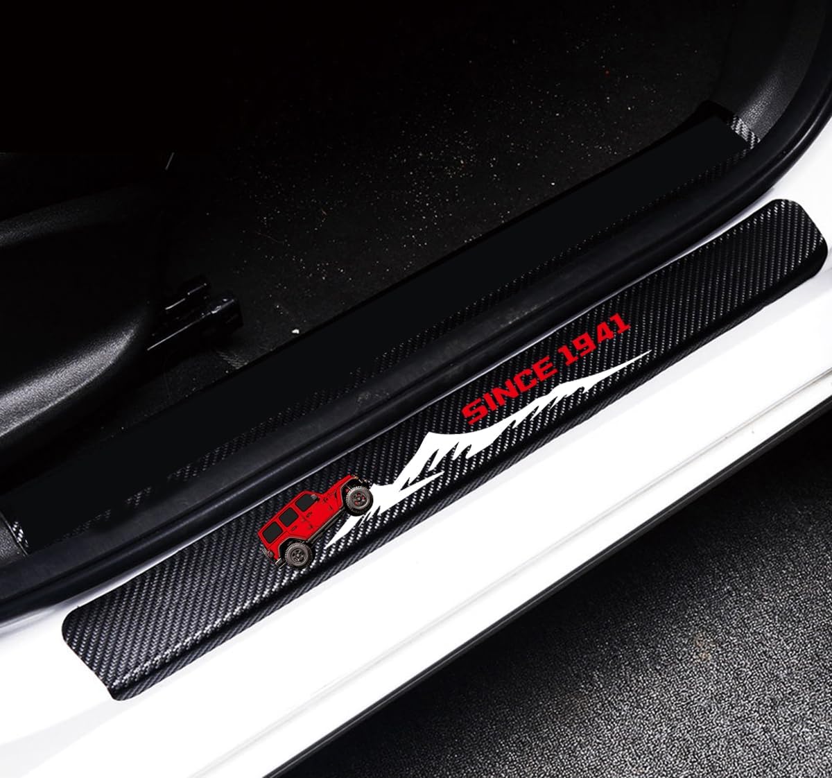 4Pcs Car Door Sill Protector Reflective Sticker for Jeep Wrangler