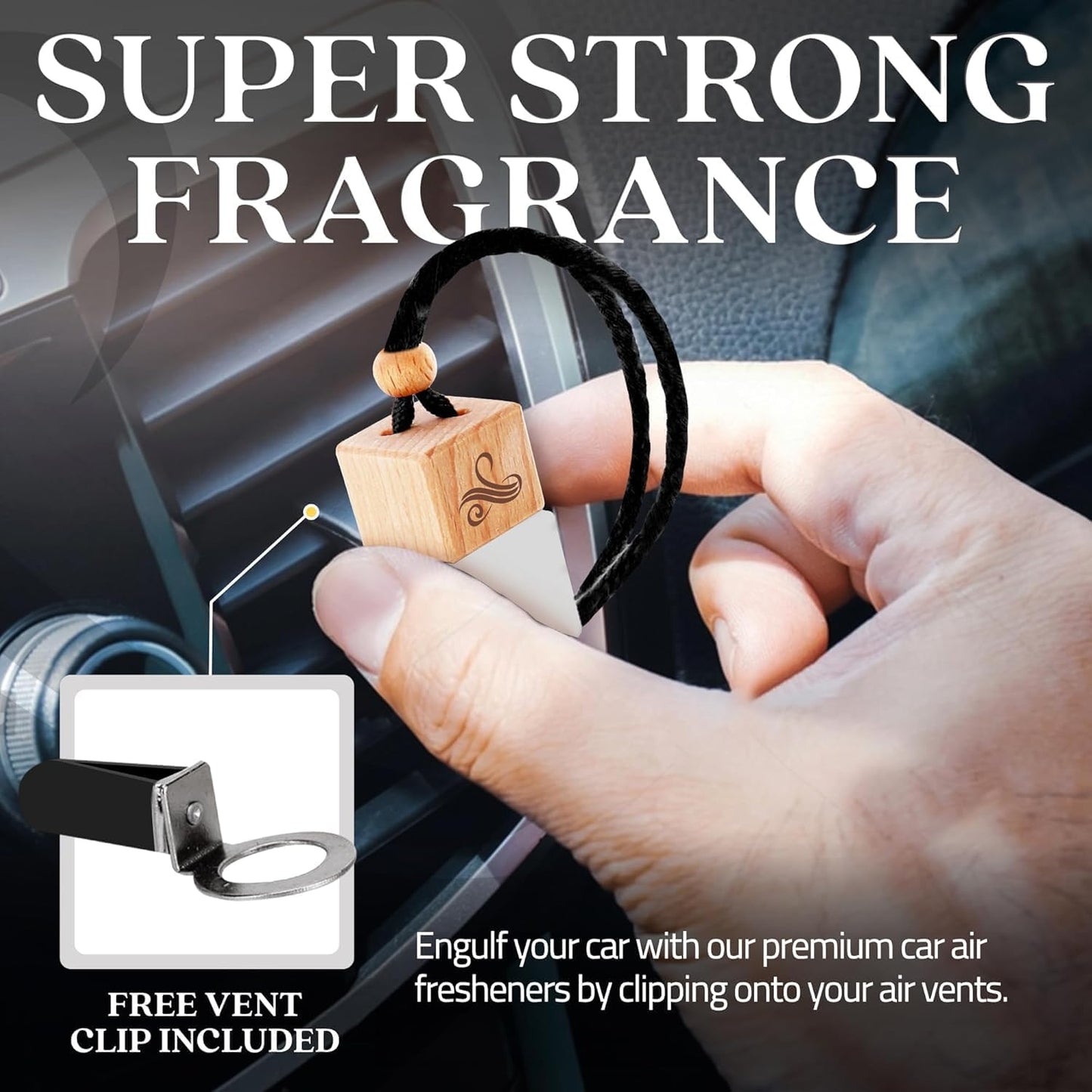 Inviktus Car Air Freshener for Men | Long Lasting Car Cologne | Automotive Scent Perfume | Vent Clip Auto Air Freshener | Odor Eliminator Technology | Car Scents by Perfa