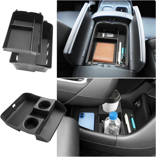 (3Pack) 2026 2027 Palisade Calligraphy Center Console Organizer, for Hyundai Palisade (Only fit Dual-Opening Console Cover), Durable &Anti-slip Console Tray Insert 2026 Palisade Accessories