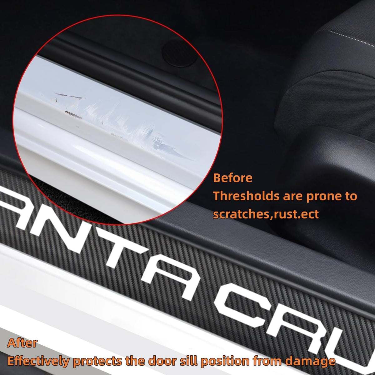 Car Door Sill Guard Decoration(White)