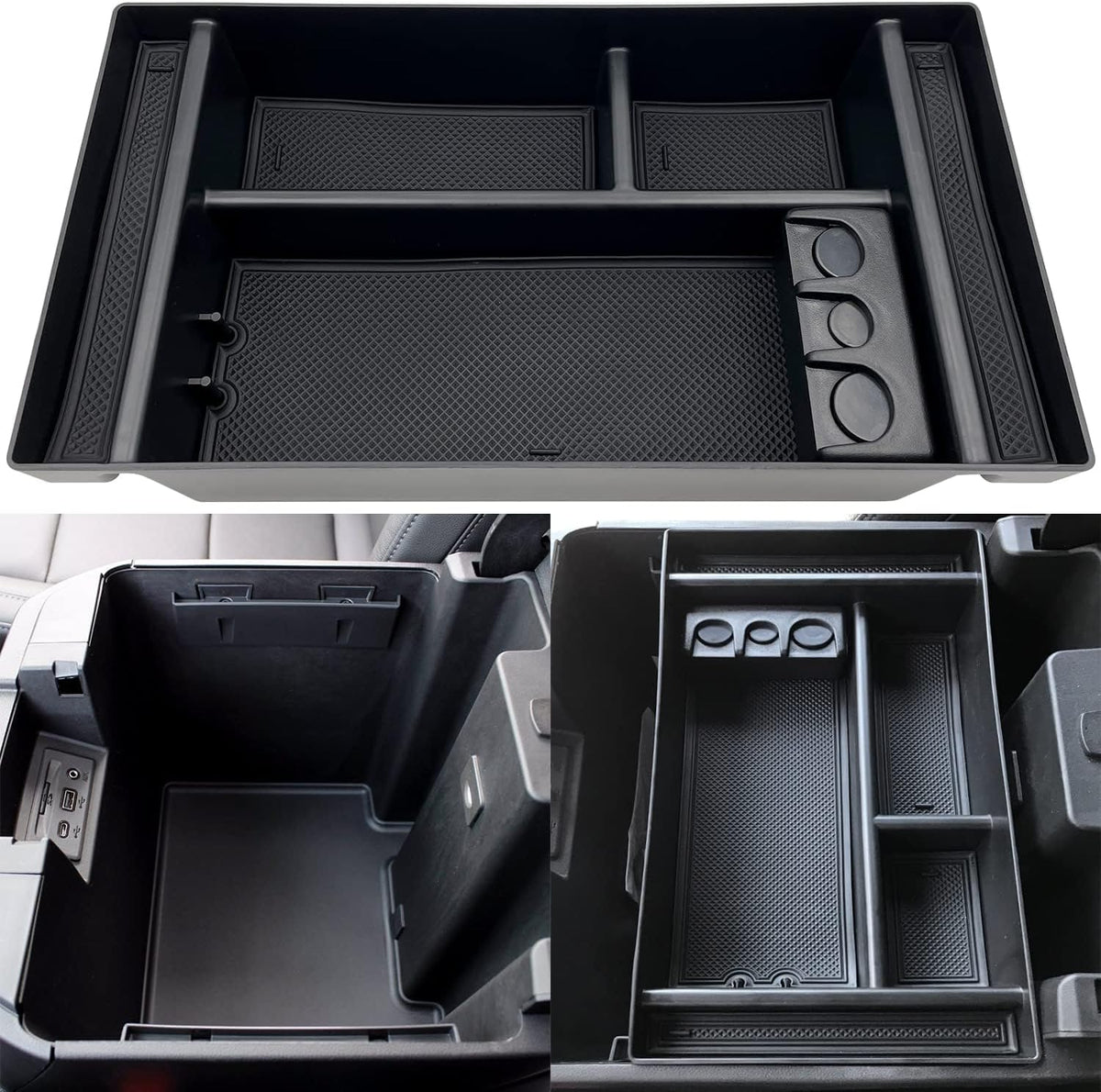 Center Console Organizer Tray fits for 2019-2022 GMC Sierra/Chevy Silverado 1500 Accessories, 2020-2021 2022 2023 Silverado/Sierra 2500 HD/3500 HD