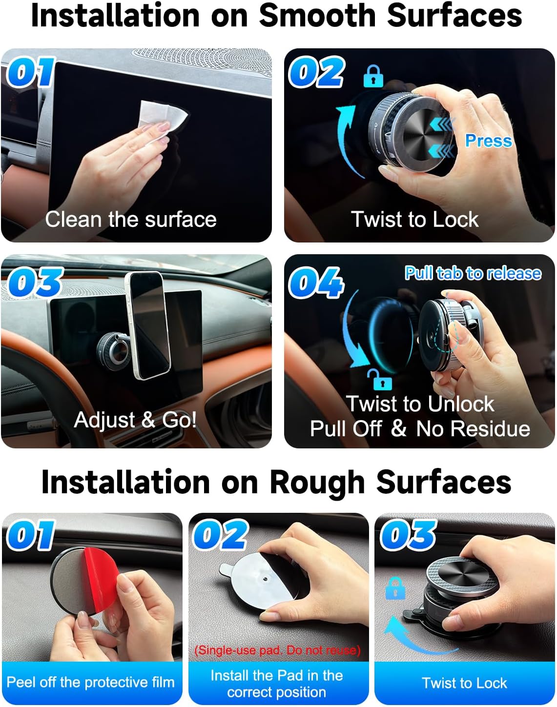 for MagSafe Car Mount, Vacuum Magnetic Car Phone Holder Stand for Your Car