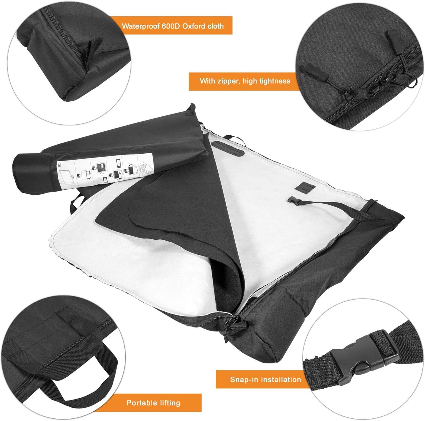 Bonbo Soft Top Window Storage Bag for 2018-2025 Jeep Wrangler JL JLU Sports Sahara Freedom Rubicon Unlimited & Gladiator JT 2-Door & 4-Door Replace 68358392AC