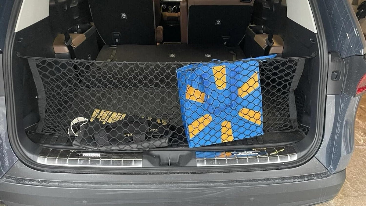 Trunk Organizer Cargo Net for Toyota Grand Highlander 2024–2026 – Envelope Style Cargo Net for SUV–Premium Mesh Car Trunk Organizer Vehicle Carrier Storage–Compatible with Grand Highlander