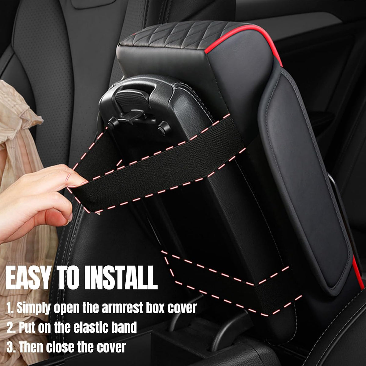 Hovom Car Center Console Cover, 4 in 1 Memory Foam Armrest Pillow