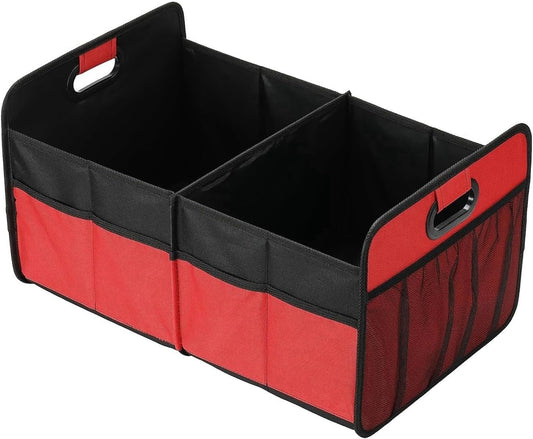 Car Trunk Storage Box, Collapsible Organizer, Foldable Trunk Storage Box with Multiple Compartments - Durable, Water-Resistant for Car Storage, Toys, Groceries and Emergency Gear