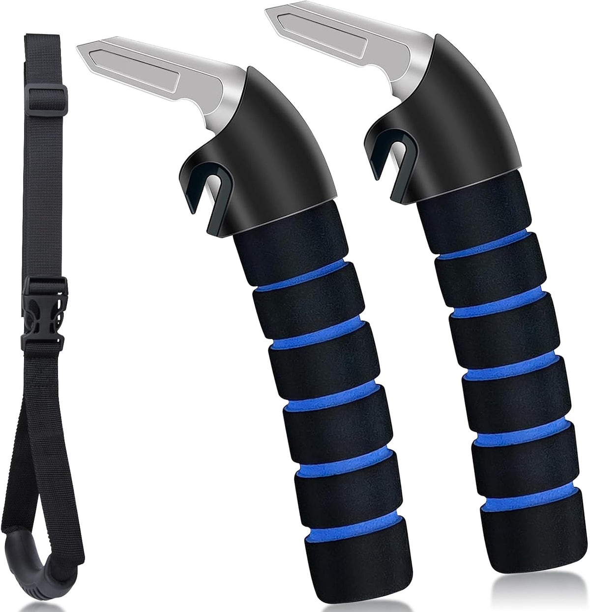 KOUNATSURI Car Handle Assist for Elderly - Car Door Handle for Elderly & Seniors & Handicap - Multifunction Car Armrest Portable Bar（2Pack Blue and Strap）
