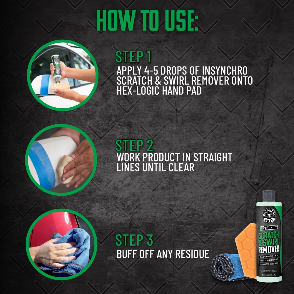 Chemical Guys, Insynchro Scratch & Swirl Remover Hand Polishing Kit, 8 oz