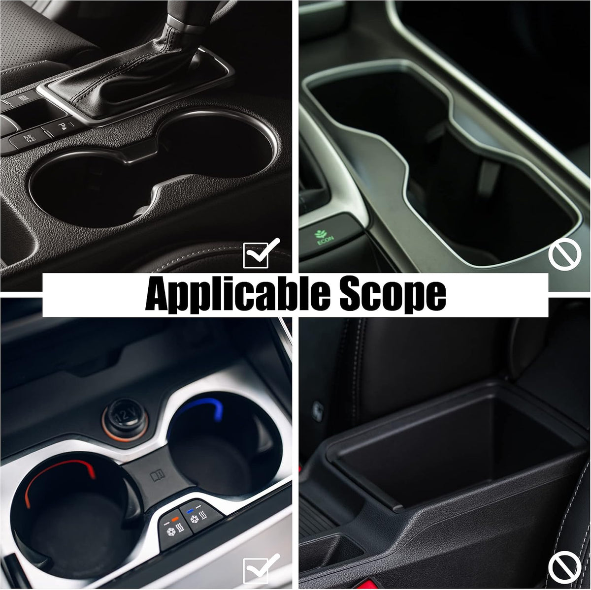 X AUTOHAUX Car Cup Holder Expander 2-in-1 Multifunction Car Drink Extender Adapter with Adjustable Base for Water Coffee Cups Beverage Cans Black