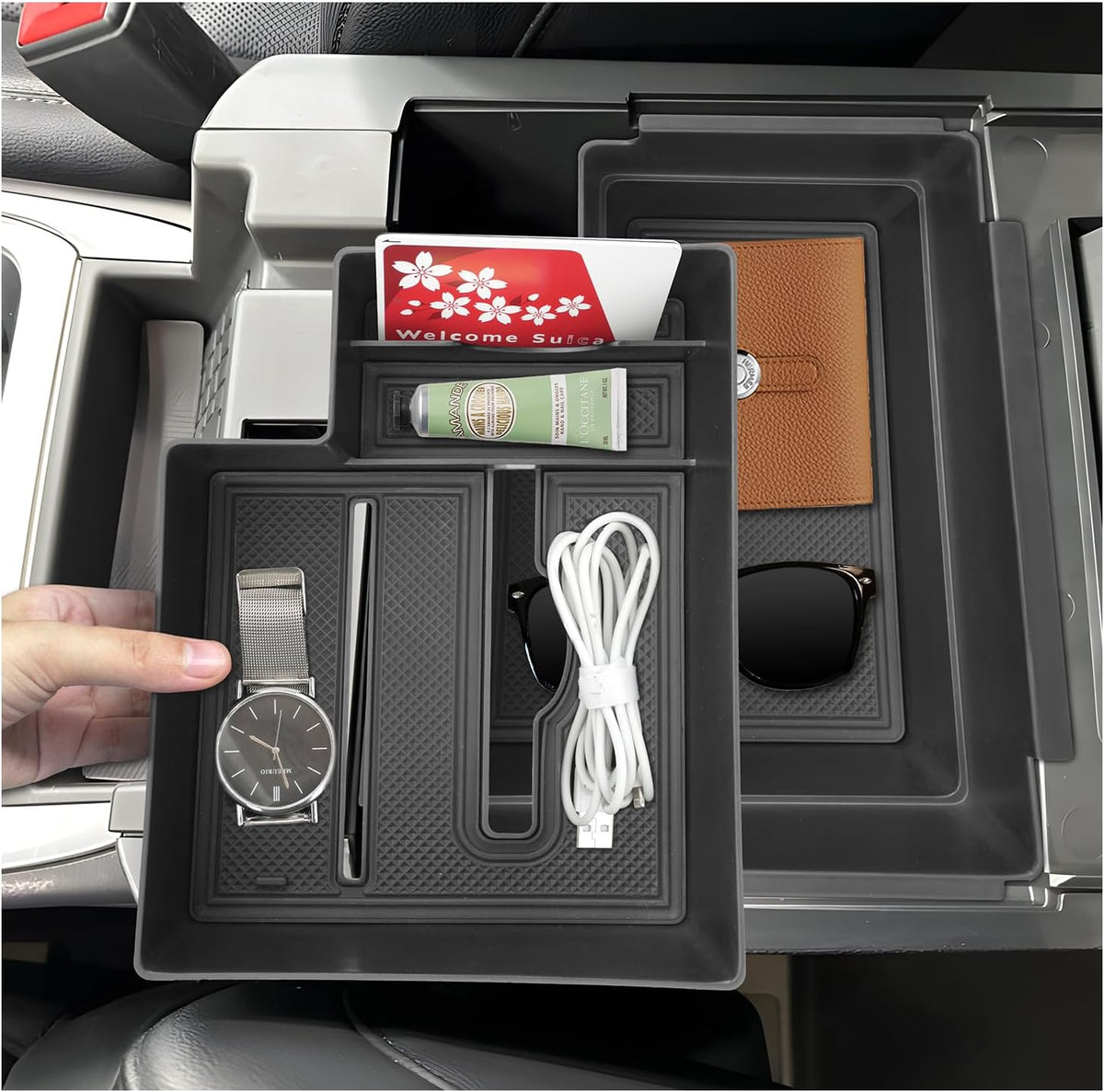 SXCY 2PCS for 2025 2026 2027 Ford Explorer Center Console Organizer