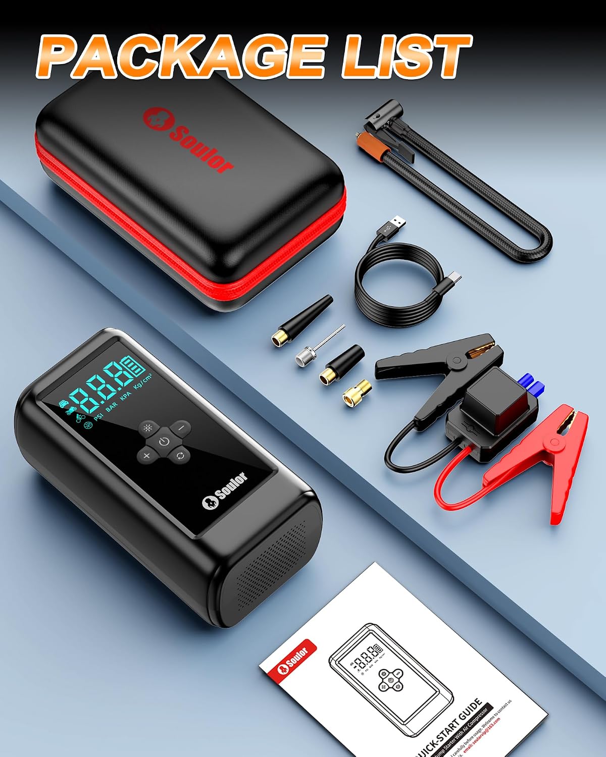 7000A Jump Starter with Air Compressor Car Jumper Starter Portable