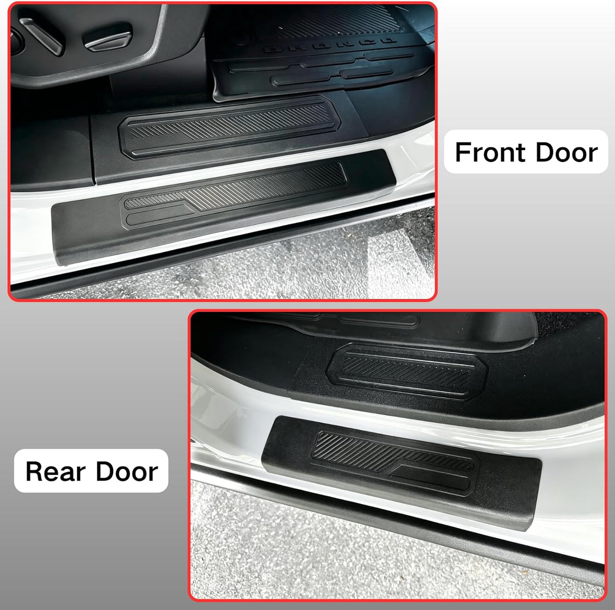 4 PCS Door Sill Guards for 2021-2026 Ford Bronco Accessories 4-Door