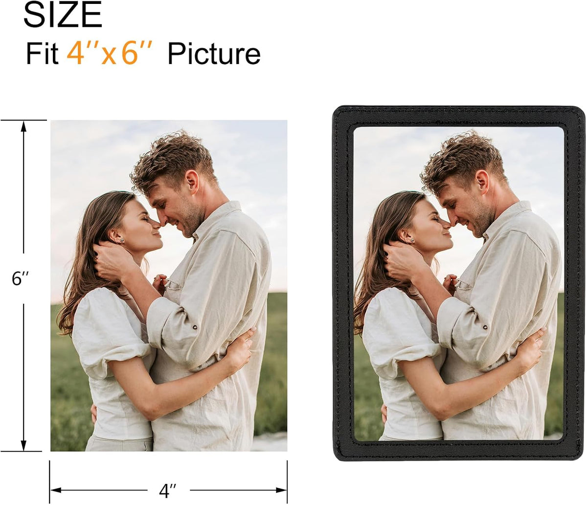 Car Picture Frame, Leather Vehicle Sun Visor 4x6 (Standard 6 Inches) Photo Holder Displays Both Horizontally and Vertically by Srandme (1pcs, Black)