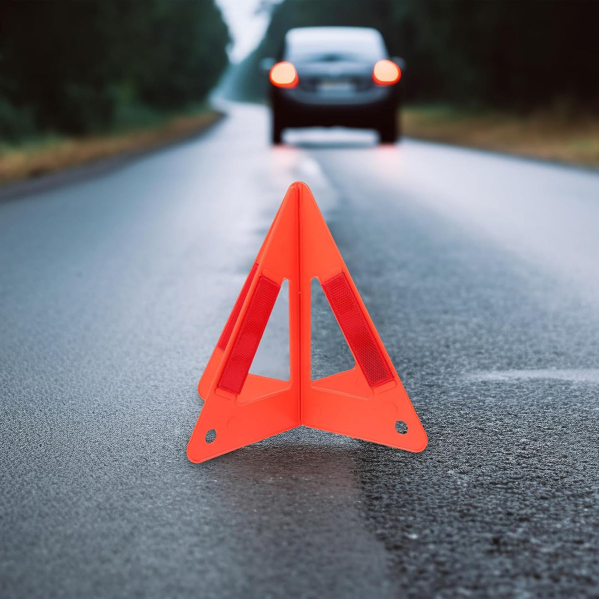 Reflective Warning Triangle Roadside Emergency Triangle Plastic Red