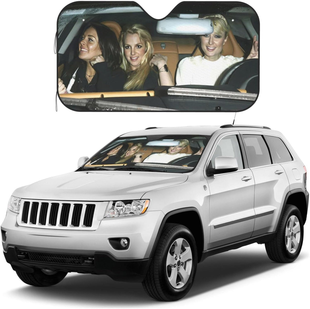 Funny Windshield Sun Shade for Car Sunshade for Car Windshield Covers Blocks UV Rays Automotive Interior Sun Protection 51 x 27.5 in
