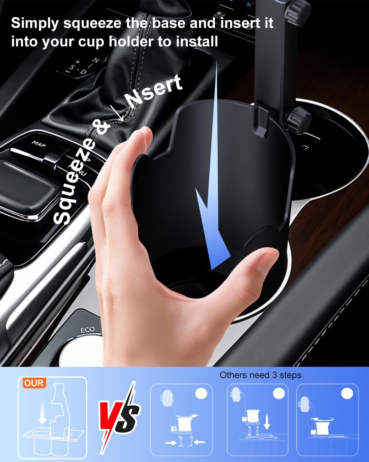 Vitog 2-in-1 Phone Holders for Your Car, Universal Cup Holder Phone Holder