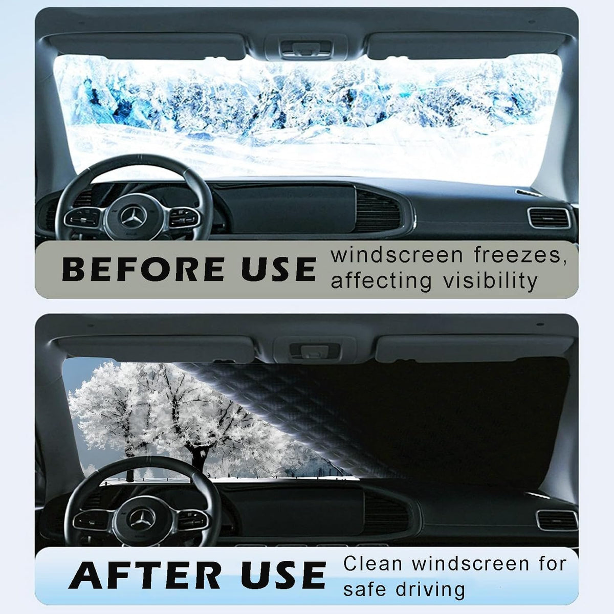 Custom fit for Mini Windshield Snow Covers, 8 Layers WAaterproof Windproof Protection, UV, Winter Magnetic Windshield Frost Cover, for Mini Accessories (for Mini Hardtop 4 Door)