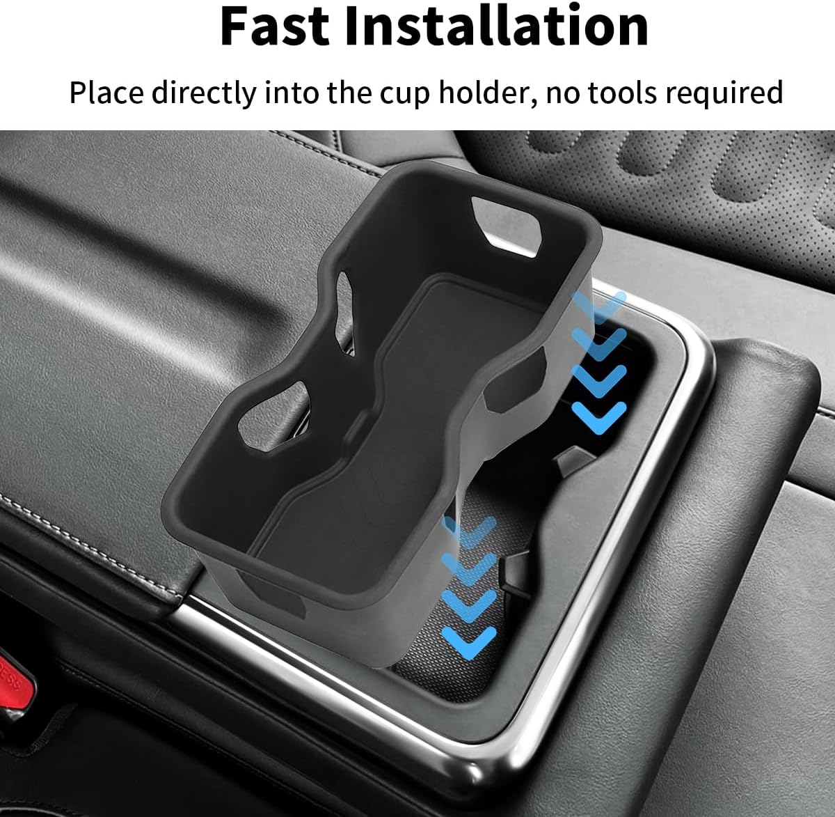 Second Row Console Cup Holder Insert for 2022-2026 Rivian R1S & R1T Accessories, Rear Armrest Cupholder Silicone Accessories