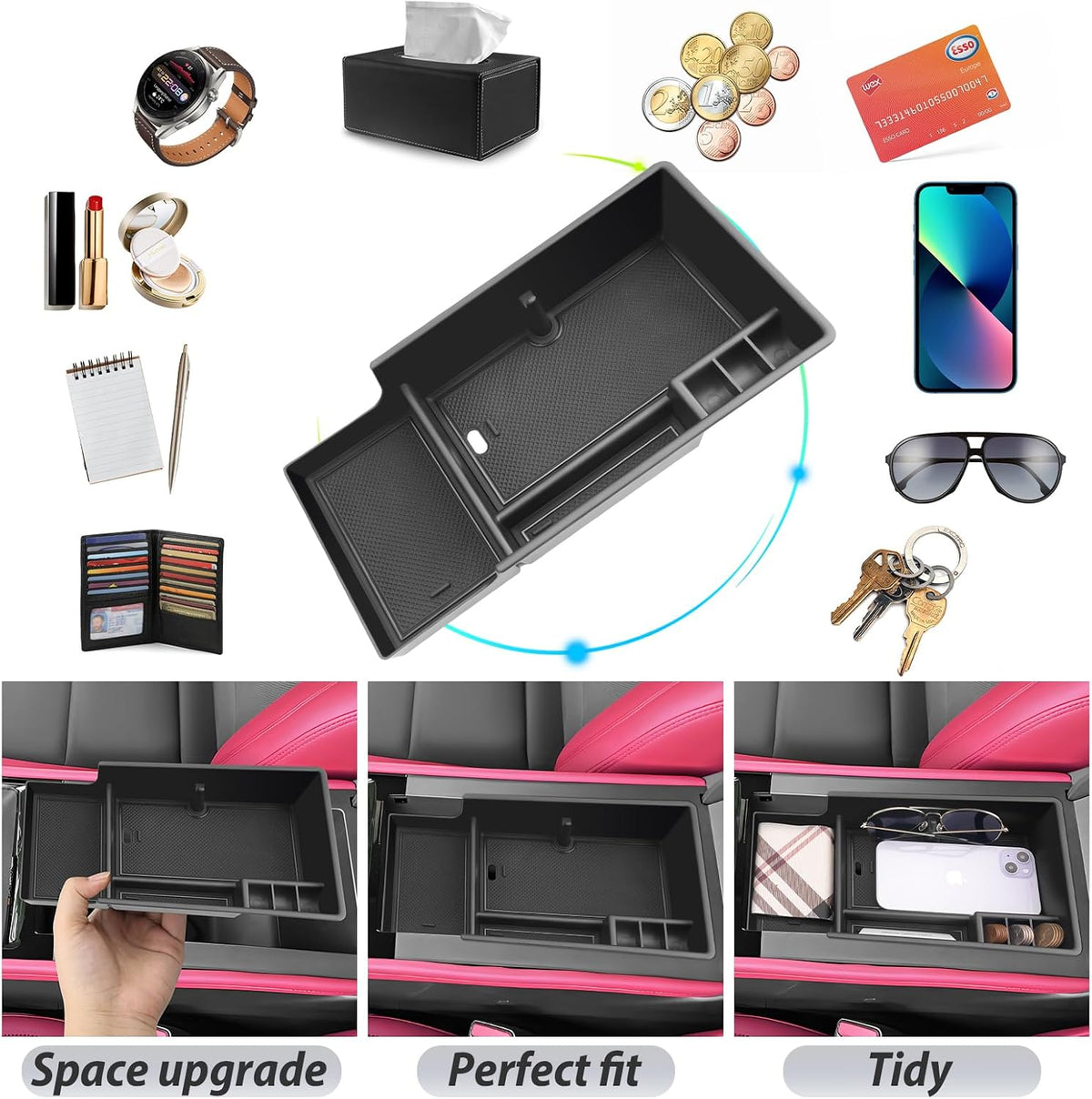 SKTU 2024-2026 2027 Chevy Blazer EV Center Console Organizer w/Coin Holder