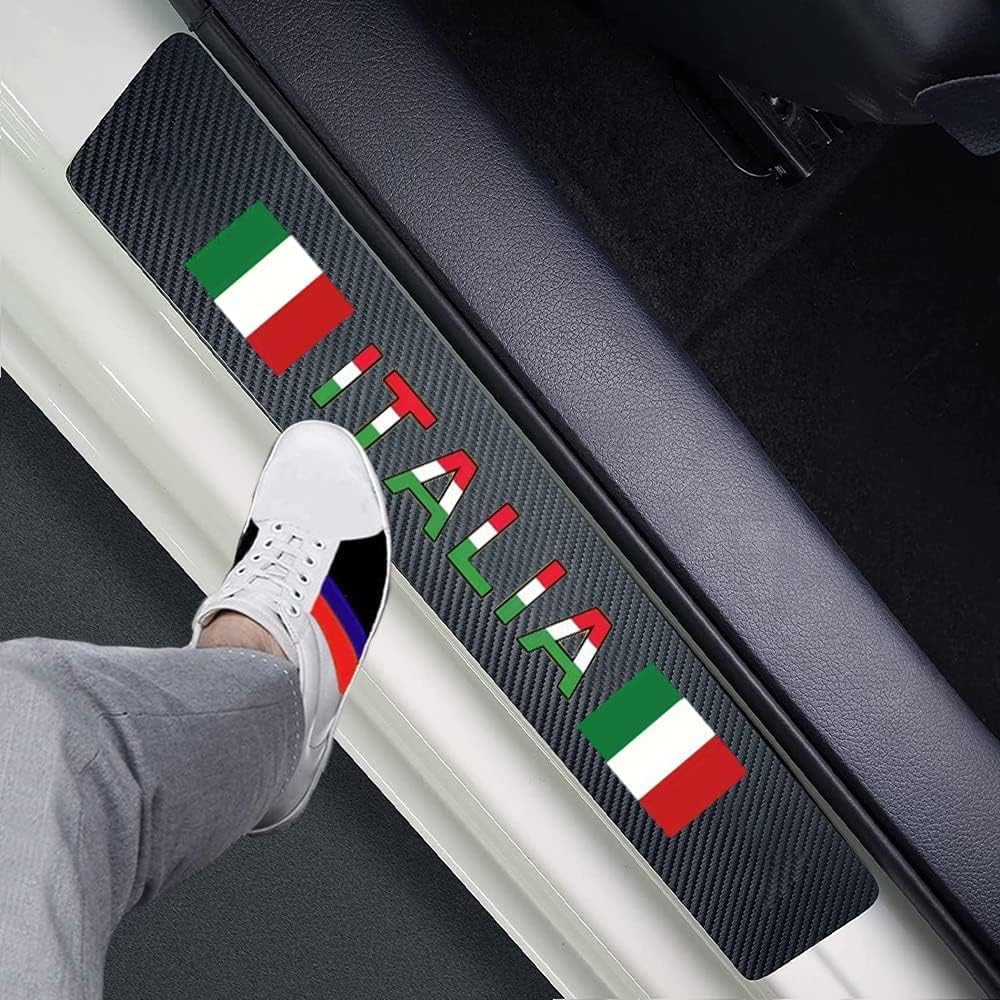 4pcs Topographic Topography Map Exploration Discover Carbon Fiber Car Door Front/Rear Sill Plate Protectors, Reflective Sticker Decorative Door Entry Guard Door Threshold Scratch Pad Film