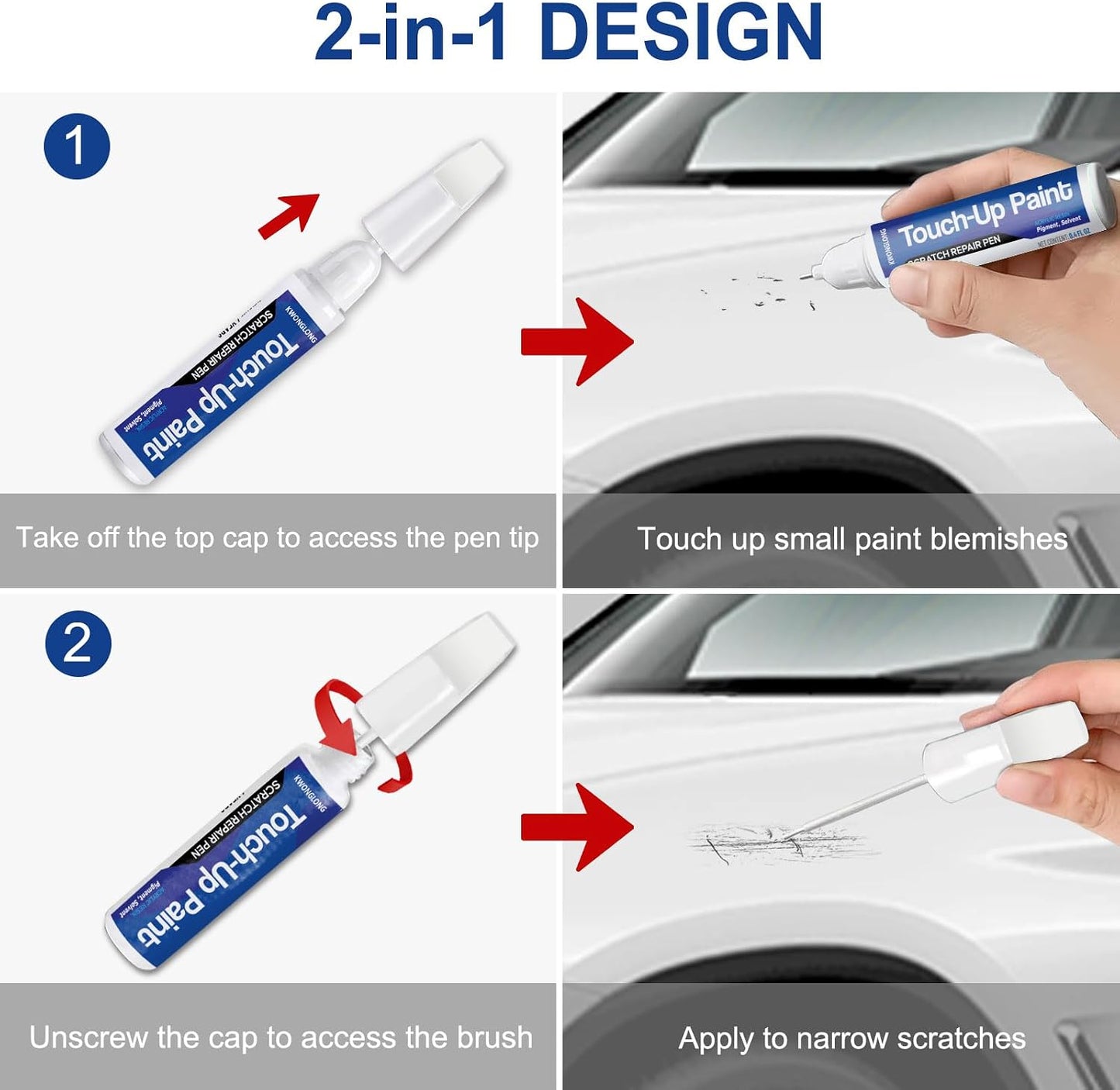 for Chevy Silver Ice Metallic (GAN/WA636R) Car Touch-Up Paint, Compatible with Chevrolet-GMC Car Paint Scratch Repair Kit, Quick & Easy Solution to Repair