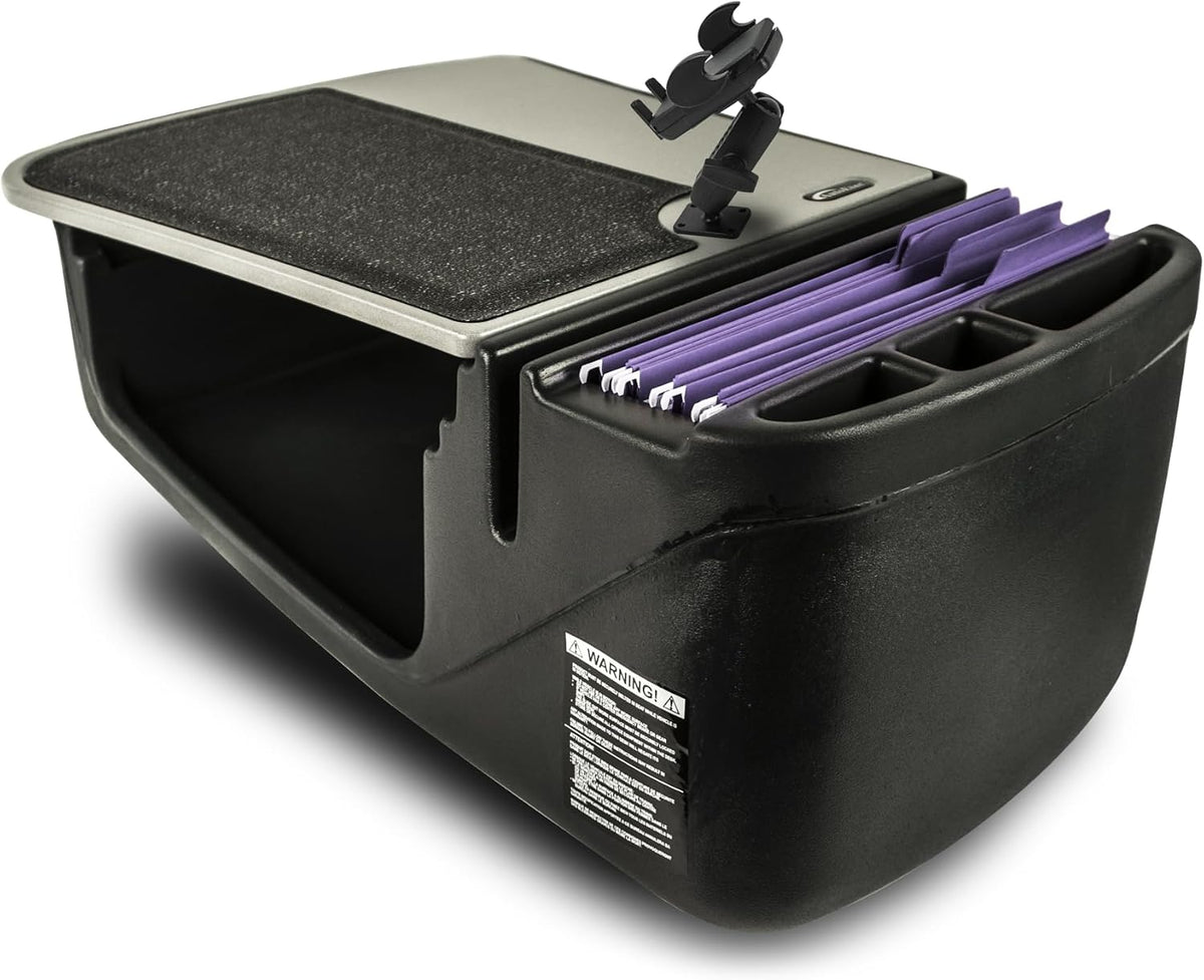 AutoExec AE-GMEF-PM-GT Efficiency GripMaster Car Desk for Your Vehicle Workstation and Mobile Office, Grey with Phone Mount