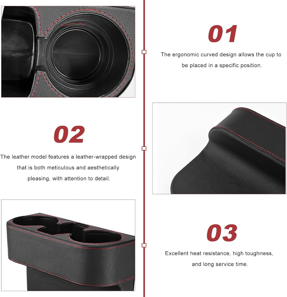 Car Seat Organizer Cup Drink Holder, Multifunctional Auto Console Side Organizer with 2 Cup Holders, Front Seat Gap Filler Interior Drink Holder Storage Box for Most Vehicles (Black)