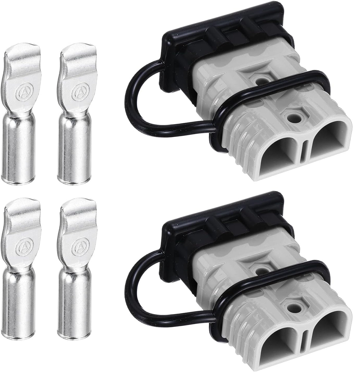 MECCANIXITY Battery Power Connector with Dust Cover,175A 1/0AWG,2AWG,4AWG Wire Harness Plug Connector Battery Quick Connect/Disconnect Jumper Cable Plug for Winch Auto Car,Red,2Set