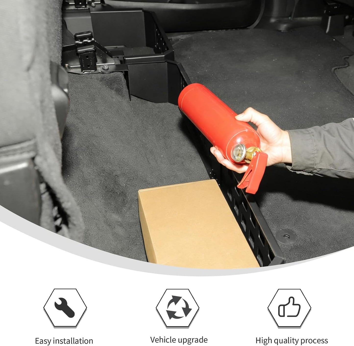 Linskip Under Seat Storage MOLLE Panel Compatible with 2018-2026+ RAM 1500 Crew Cab, Modular Storage Solution with MOLLE Panel for Organized Utility, Underseat Organizer