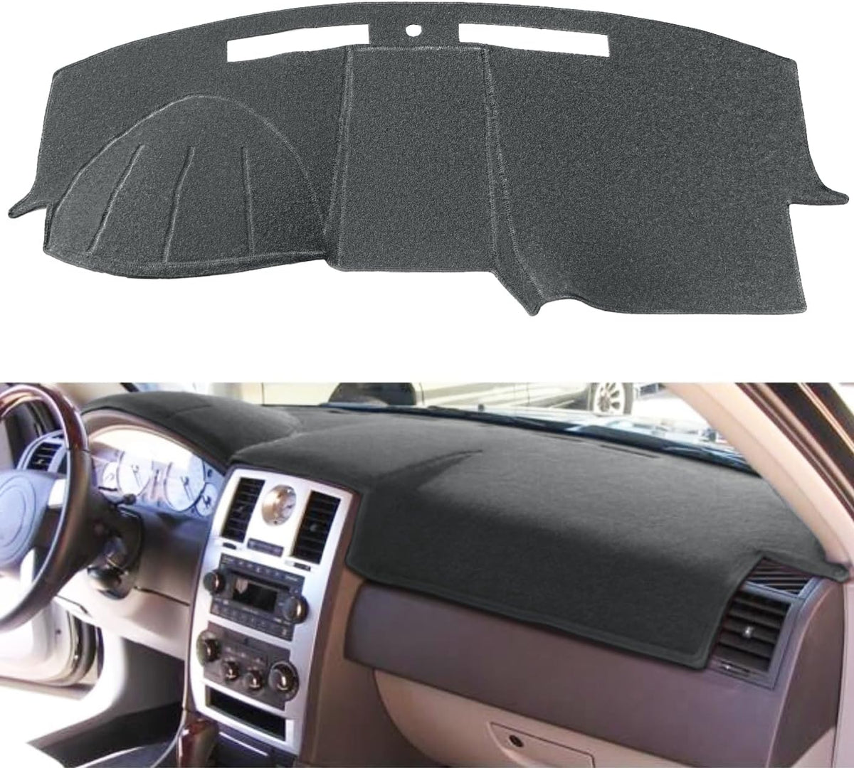 Dash Cover Mat Custom Fit for Chrysler 200 (Black) F177