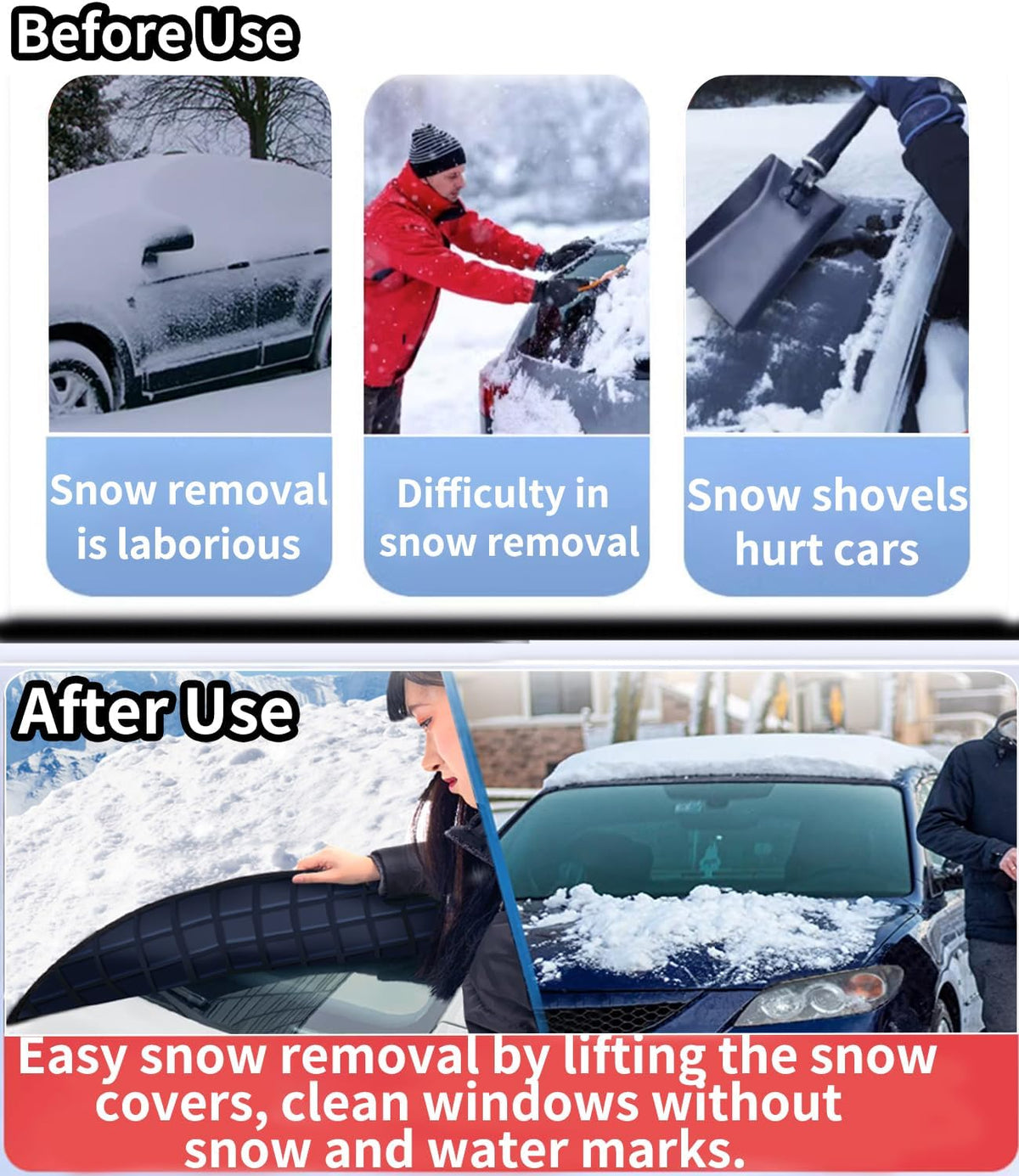Custom fit for Acura Windshield Snow Covers, 8 Layers WAaterproof Windproof Protection, Frost Defense, Ice, Sun, Snow, UV, Designed for Acura Accessories (for Acura Integra)