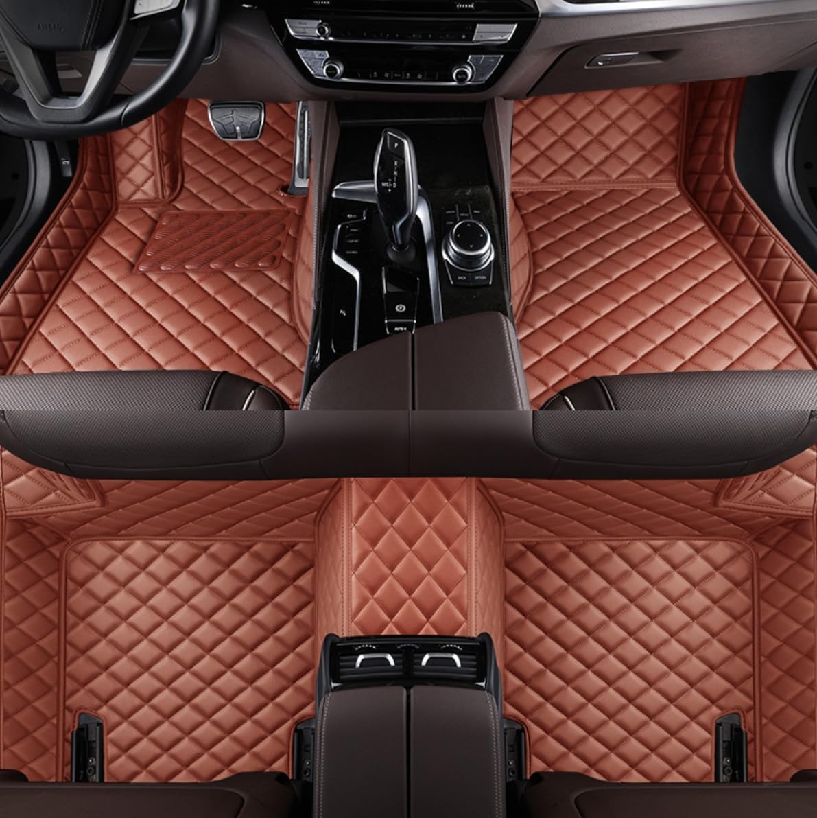 Custom Car Floor Mats Fit 96% Car Model Luxury Leather Waterproof Anti-Skid Full Coverage Liner Front Rear Mat/Set (Coffer)