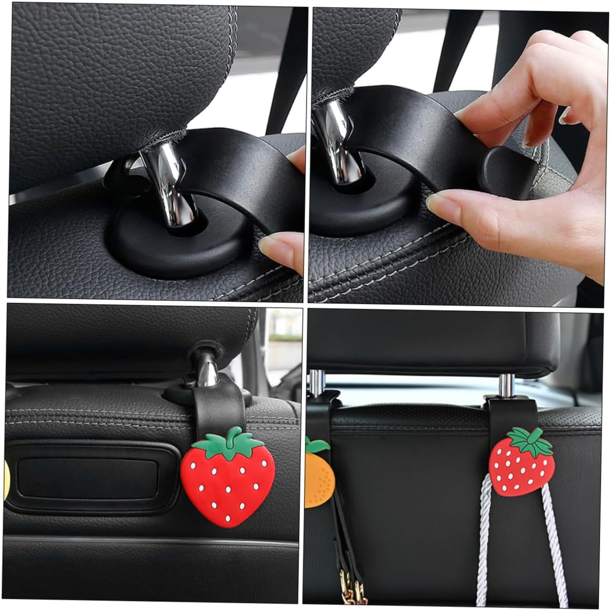 MAGICLULU 6 Pack Car Seatback Hooks Back Seat Headrest Hooks for Bags Grocery Purse and Keys Multi-Functional Car Hanger Storage Holder 4.72 X 2.75 X 1.57 in