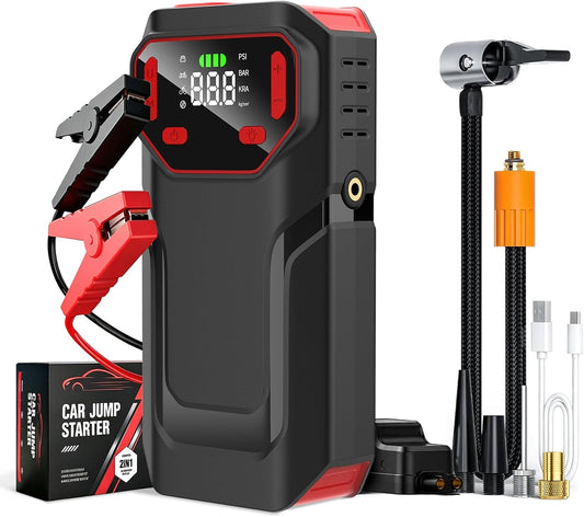 10-in-1 Jump Starter with Air Compressor,5000A Battery Jump Pack 150PSI