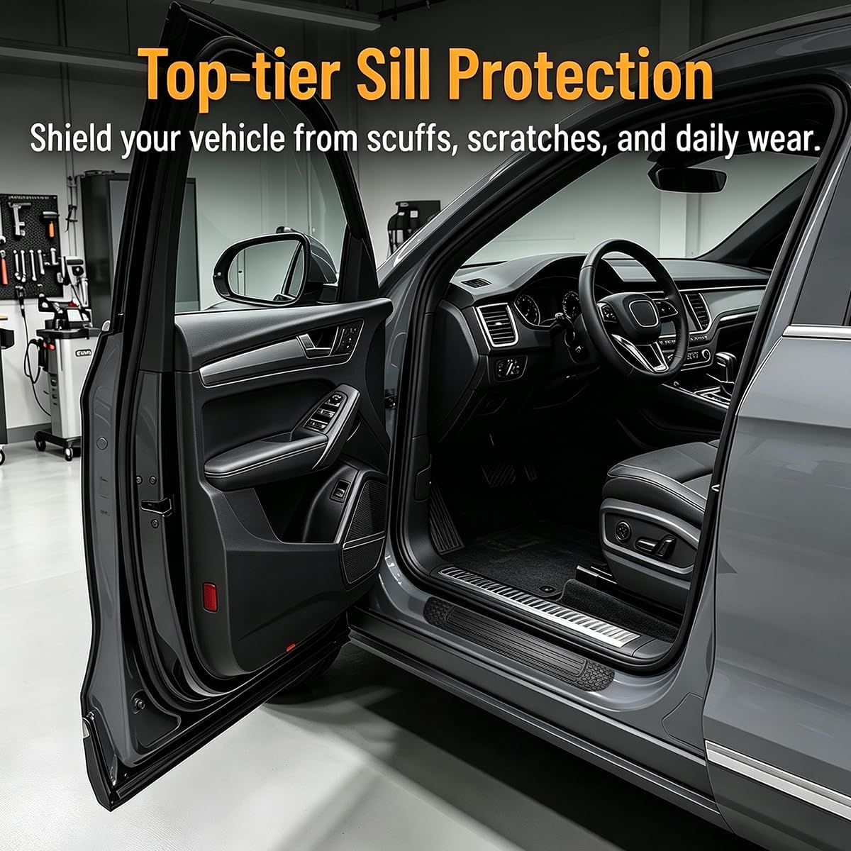 4 Pack Car Door Sill Protectors for Front and Rear