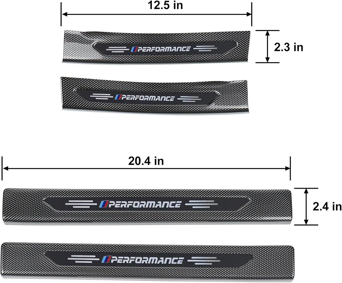 4PCS Door Sill Protector Compatible with BMW 2019-2025 2026 X5 G05 Accessories Carbon Fiber Texture ABS Plastic Material Auto Door Entry Guards
