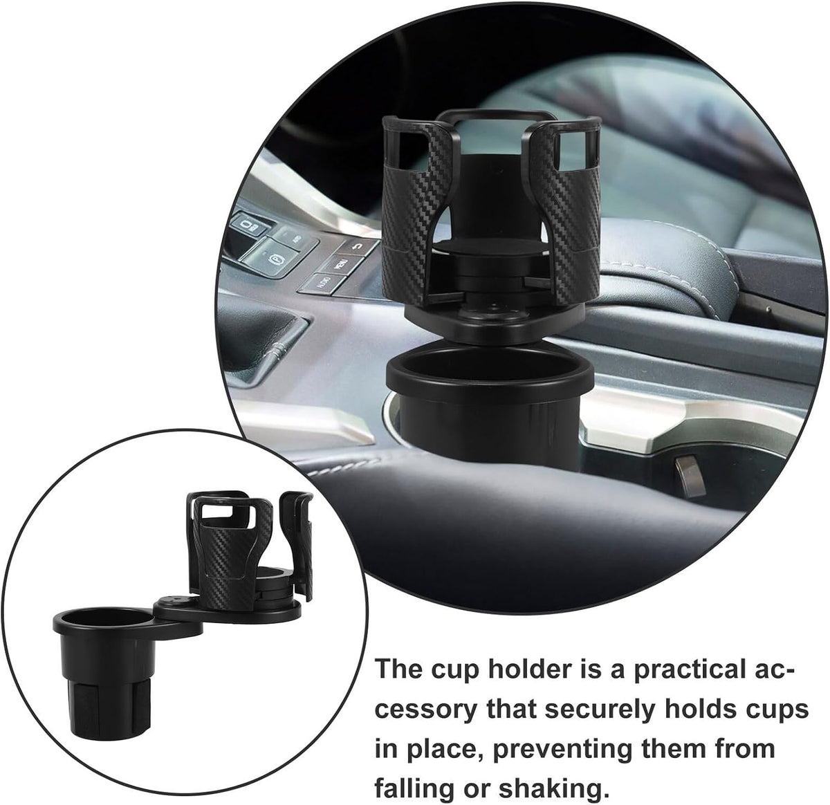 Car Cup Holder Expander Rotating Base Multi-Functional Drink Holder for Car SUV Automotive Interior Accessories Food Tray Compatible Water Bottles and Travel Use