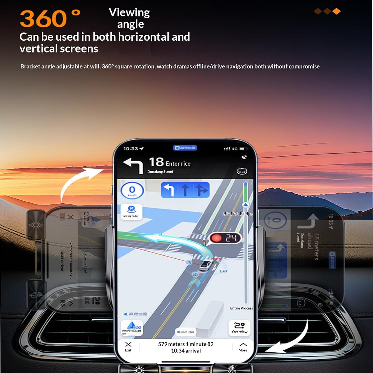 Wireless Car Charger,Phone Mount for Car Wireless Charger,15W Fast Charging Car Phone Holder Mount,Car Wireless Charger Universal Compatibility with All Wireless Charging Smartphones（Black）