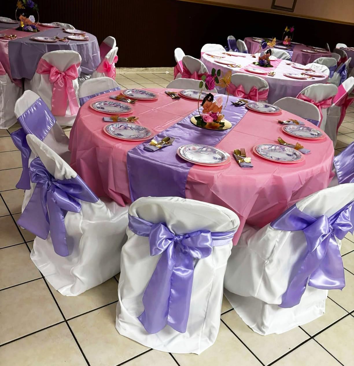 Terracotta Satin Chair Sashes Bows 50 Pack 7x108 Inches Chair Ribbons for Wedding Party Birthday Fiesta Engagement Anniversary Halloween Christmas Outdoor Event Decorations