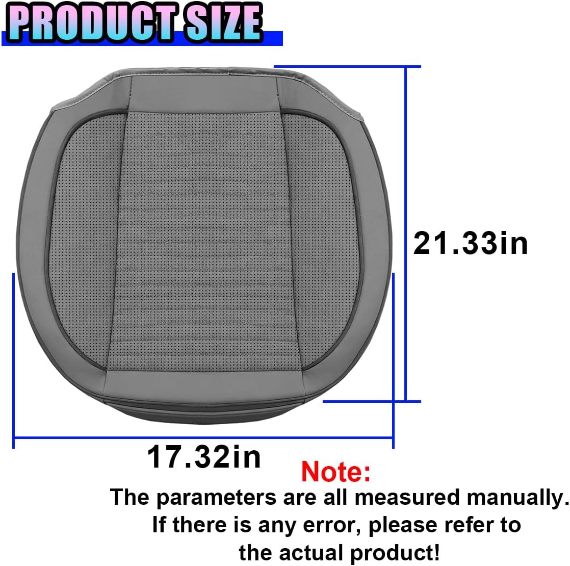 Car Front Bottom Seat Cover, Leather Anti-Slip Seat Cushion Pad with Storage Pocket, Breathable Full Wrapping Edge Seat Protector, Universal Auto Interior Accessories for Cars SUV Truck(Gray)