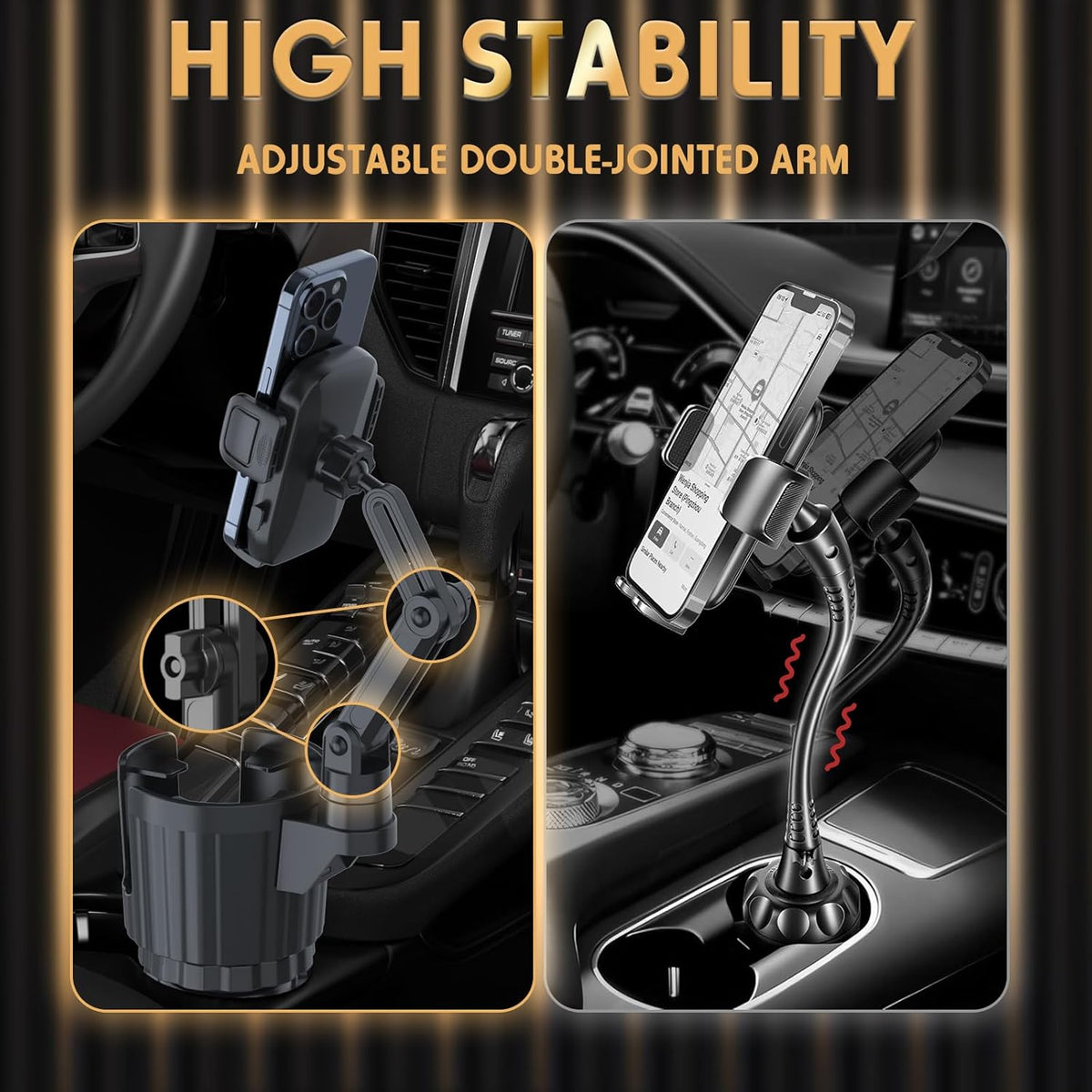 Phone Holders for Your Car, 2 in 1 Universal Stable Cup Car Phone Holder