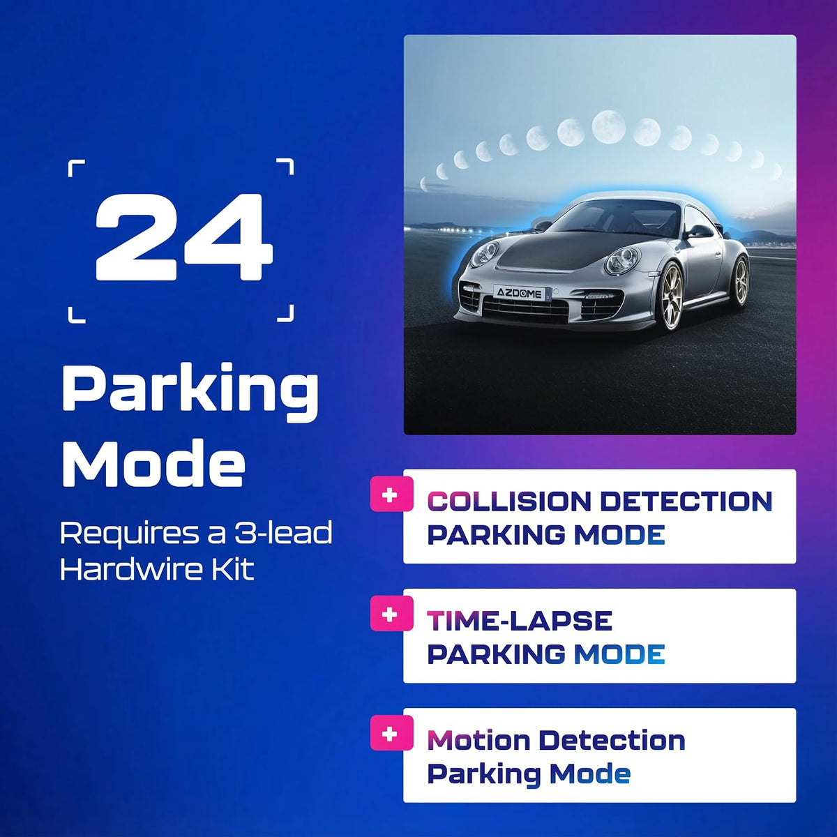 AZDOME GS63H Pro 2CH Dash Cam 4K with Super Night Vision & ADAS 24H Parking Mode - 4K Dual Dash Cam - Built-in WiFi - GPS Tracking - Collision Detection - Multiple Parking Modes