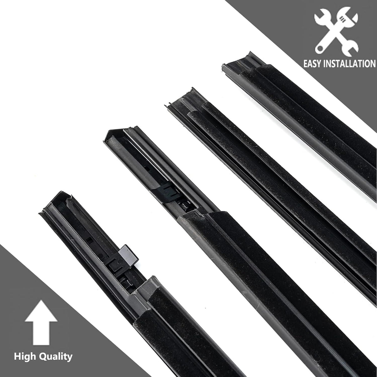 4Pcs Weatherstrip Window Moulding Trim Seal Belt Compatible with 2016-2021 Honda Civic 4 Door Sedan