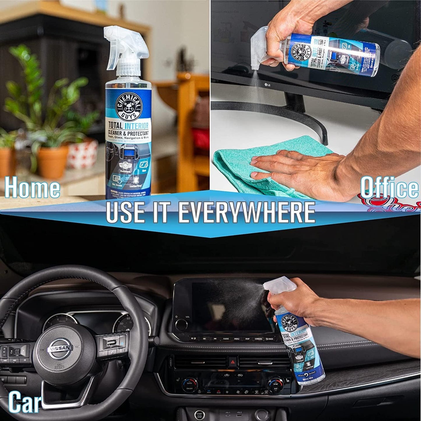 Chemical Guys Basic Carpet Cleaning, Stain Fighting & Interior Cleaning Kit (3 Piece Kit with Total Interior SPI22016, Foaming Citrus Fabric Clean CWS20316 & Lightning Fast Stain Extractor SPI_191_16)